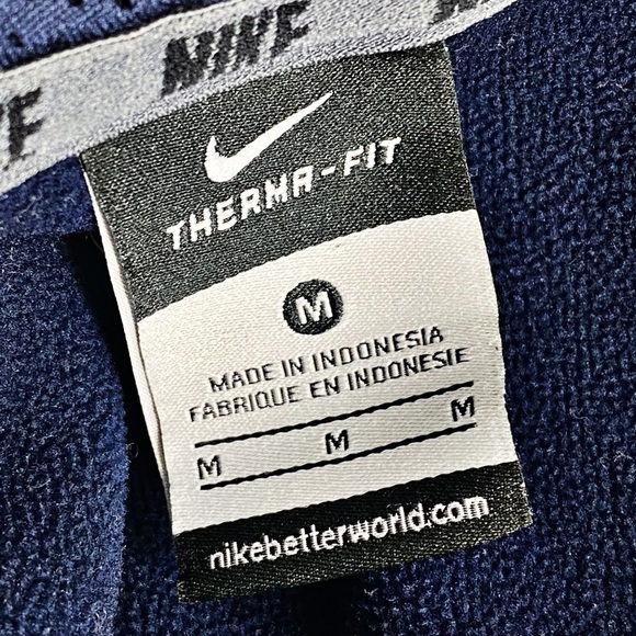 NIKE Villanova Unisex Full Zip Therma Fit Logo Hoodie Jacket Navy Blue, Size M - Picture 7 of 10